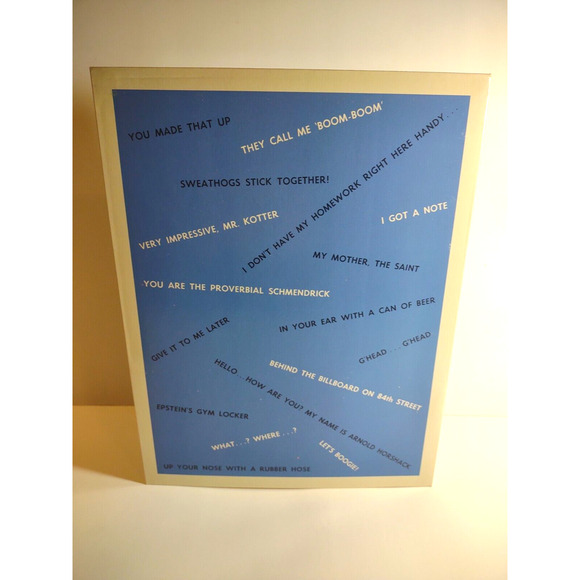 Welcome Back Kotter Vintage Retro Mead Folder Jaun Epstein 1976 Barbarino Inside - Picture 3 of 3